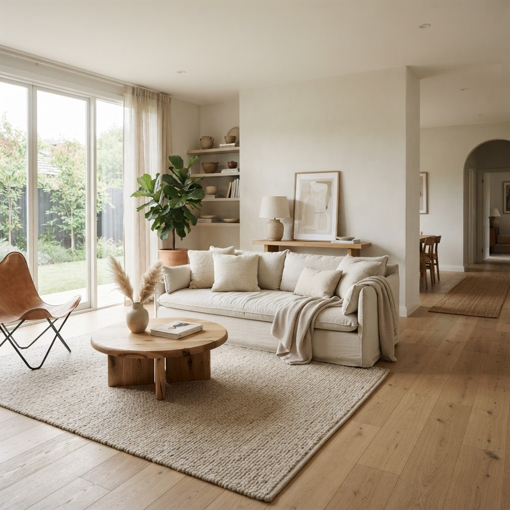 Nordic Natural Oak in a styled room setting