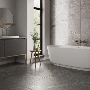 Planet Grey Glazed Polished Porcelain Tile - 1198x598mm