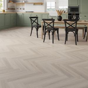 EURO Light Grey Oak Herringbone SPC LVT – 5mm Rigid Core