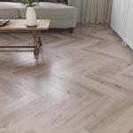 EURO Whitewashed Grey Oak Herringbone SPC LVT – 5mm Rigid Core