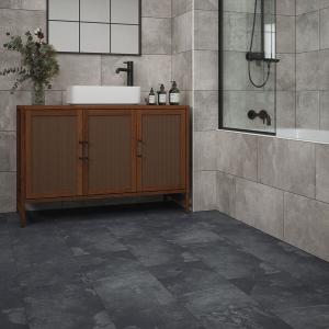 Loop Grey Glazed Matt Porcelain Wall & Floor Tile - 308x615mm