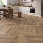 Euro Marazion Golden Brown Oak Herringbone SPC LVT Flooring
