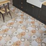 Euro Artisan 8 mm Laminate – Victorian Pattern Blue & Chestnut