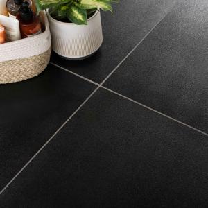 Sugar Black Glazed Porcelain Wall & Floor Tile - 600x600mm