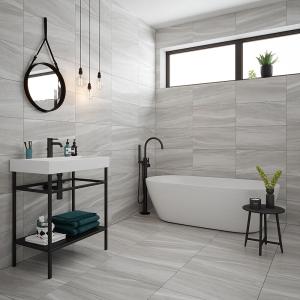 Voyage Grey Matt Glazed Porcelain Wall & Floor Tile - 300x600mm