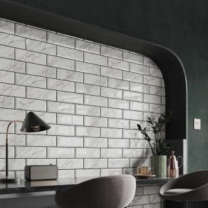 Metro Calacatta Gris Ceramic Wall Tile - 100x300mm