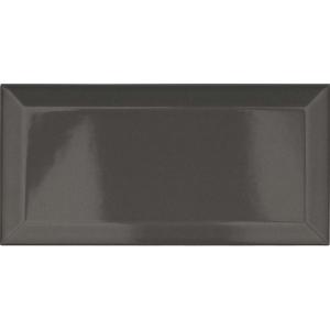 Metro Graphite Gloss Ceramic Wall Tile - 100x200mm
