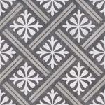 Mondrian Charcoal Patterned Vitrified Ceramic Tile - 335x335mm