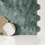 Hope Green Hexagon Gloss Ceramic Wall Tile - 150x173mm