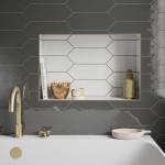 Cast Charcoal Glazed Ceramic Wall Tile - 100x300mm