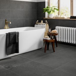 Siena Dark Grey Matt Porcelain Wall & Floor Tile - 300x600mm
