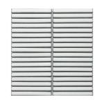 Linear White Glazed Polished Porcelain Mosaic Tile - 313x296mm