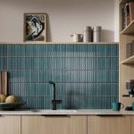 Linear Green Glazed Polished Porcelain Mosaic Tile - 313x296mm