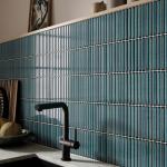 Linear Green Glazed Polished Porcelain Mosaic Tile - 313x296mm