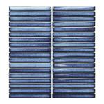 Linear Blue Glazed Polished Porcelain Mosaic Tile - 313x296mm
