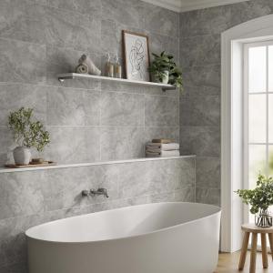 Hugo Grey Matt Ceramic Wall Tile - 300x600mm