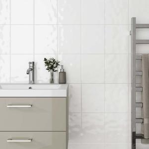 Bumpy Gloss White Ceramic Wall Tile - 200x250mm