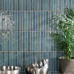 Maya Linear Turquoise Ceramic Wall Tile - 350x350x9.2mm