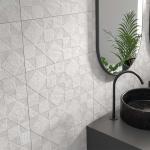 Gemstone Geo Grey Matt Ceramic Wall Tile - 250x500mm