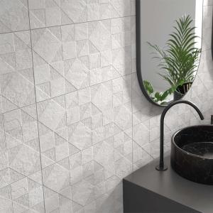 Gemstone Geo Grey Matt Ceramic Wall Tile - 250x500mm