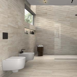 Dune Crema Wind Decor Matt Ceramic Wall Tile - 240x690mm