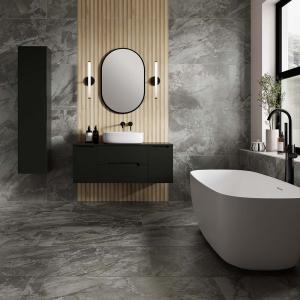 Leyenda Grigio Lappato Glazed Porcelain Wall & Floor Tile - 600x1200mm