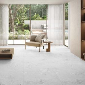Amaya Terrazzo White Matt Porcelain Wall & Floor Tile - 900x900mm