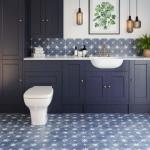 Vincent Navy Blue Patterned Vitrified Ceramic Tile - 335x335mm