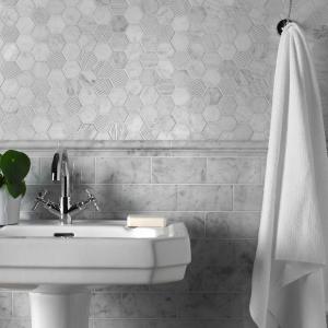 Carrara Polished Marble Modular Tile - 305x46mm