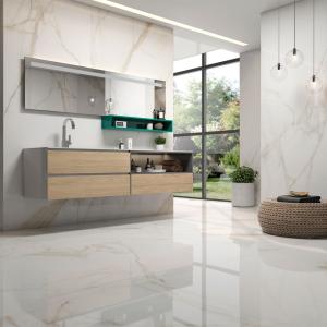 Tholos Gold Glazed Polished Porcelain Tile - 600x1200mm