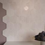 Hope Rose Hexagon Gloss Ceramic Wall Tile - 150x173mm
