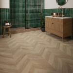 HydroClick Valentina Amber Oak Chevron 8mm Laminate Flooring - 1184x293mm