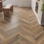 Euro Marazion Golden Brown Oak Herringbone SPC LVT Flooring