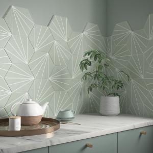 Sunburst Mint Matt Glazed Porcelain Wall & Floor Tile - 232x267mm