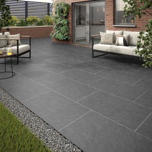 Baslow Black Matt Porcelain Tile - 600x900x20mm