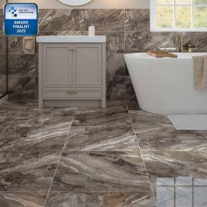 Kore Slate Grey Glazed Porcelain Wall & Floor Tile - 600x600mm