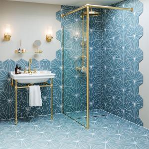 Sunburst Sea Blue Matt Glazed Porcelain Wall & Floor Tile - 232x267mm